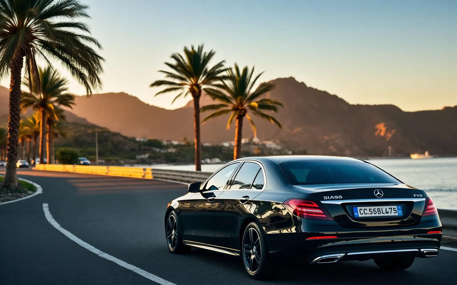 CarHola Mercedes E-Class on a Tenerife coastal road